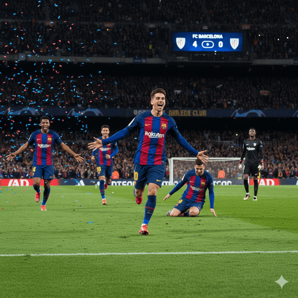 Barcelona derrota al Athletic Club 4-0 en el Camp Nou