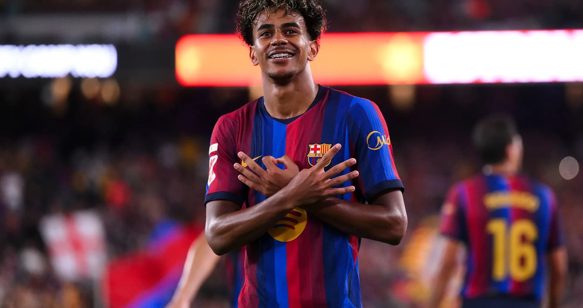 Jugador del FC Barcelona celebrando un gol
