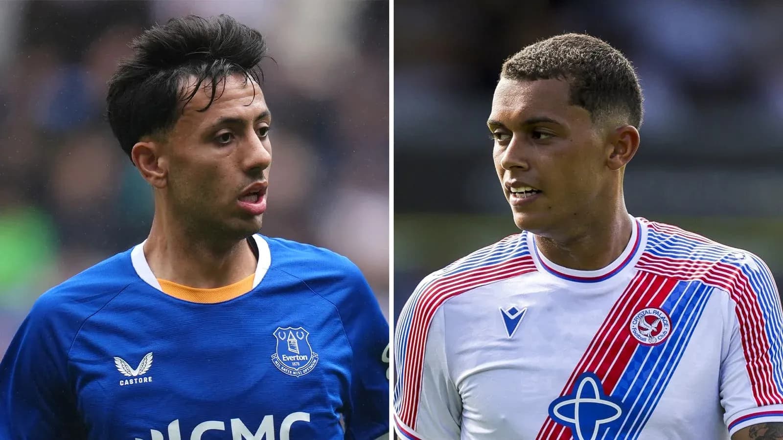 Jugadores de Everton y Crystal Palace en acción