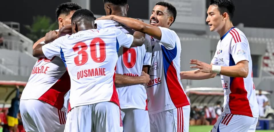 Celebración de jugadores de Bani Yas U23