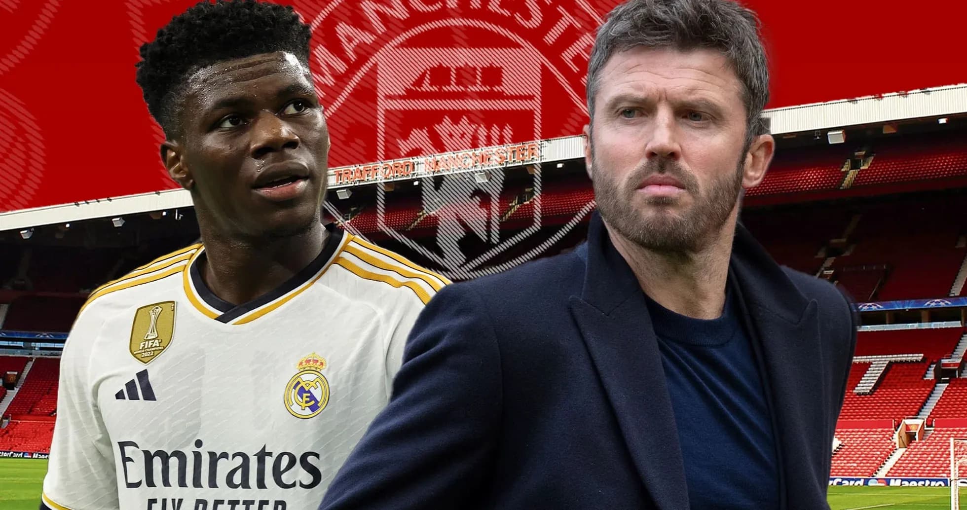 Jugadores de Real Madrid y Manchester United en el estadio