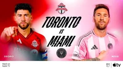 Osorio y Messi en el cartel del partido Toronto vs Miami