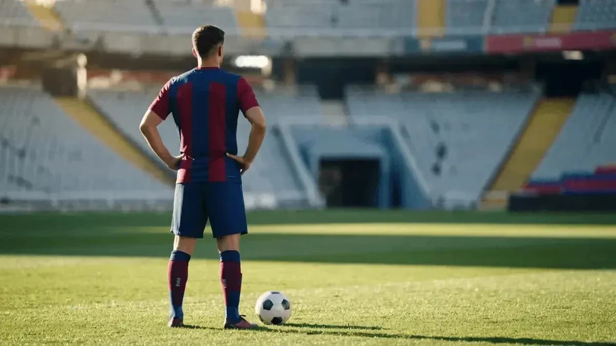 Jugador de fútbol preparándose para un tiro libre