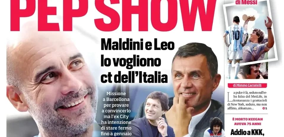Titular sobre Pep Guardiola y Maldini en portada