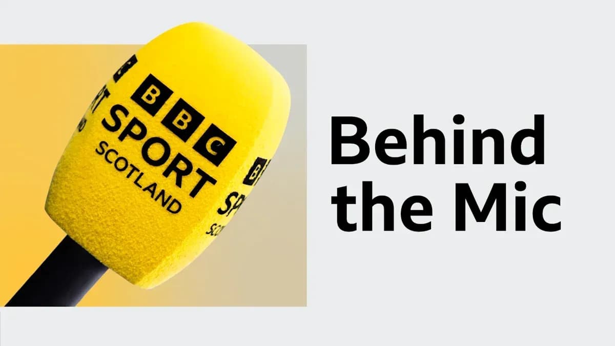 Micrófono amarillo de BBC Sport Scotland