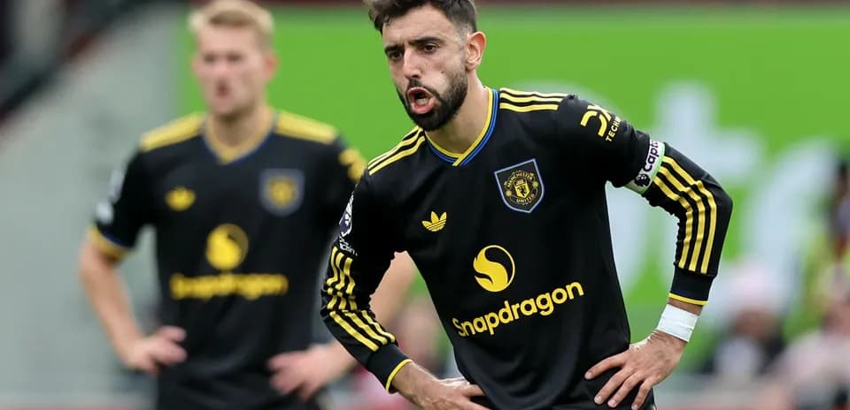 Bruno Fernandes en partido contra Brentford