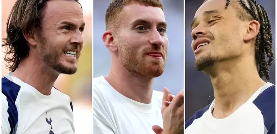 Tres jugadores de Tottenham en el calentamiento