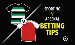 Camisas de Sporting y Arsenal con texto de apuestas