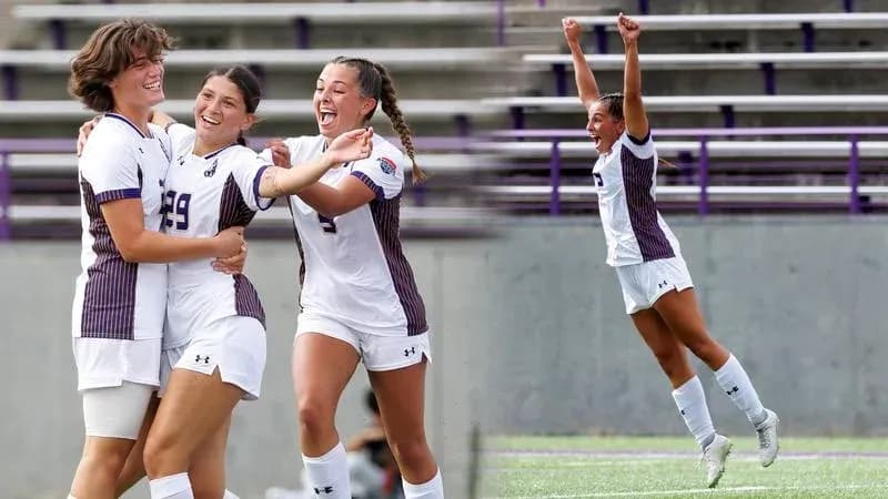Jugadoras celebrando un gol en el campo