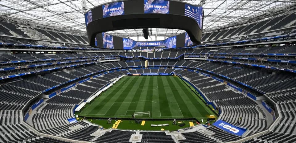 Vista interior del estadio SoFi en Los Ángeles