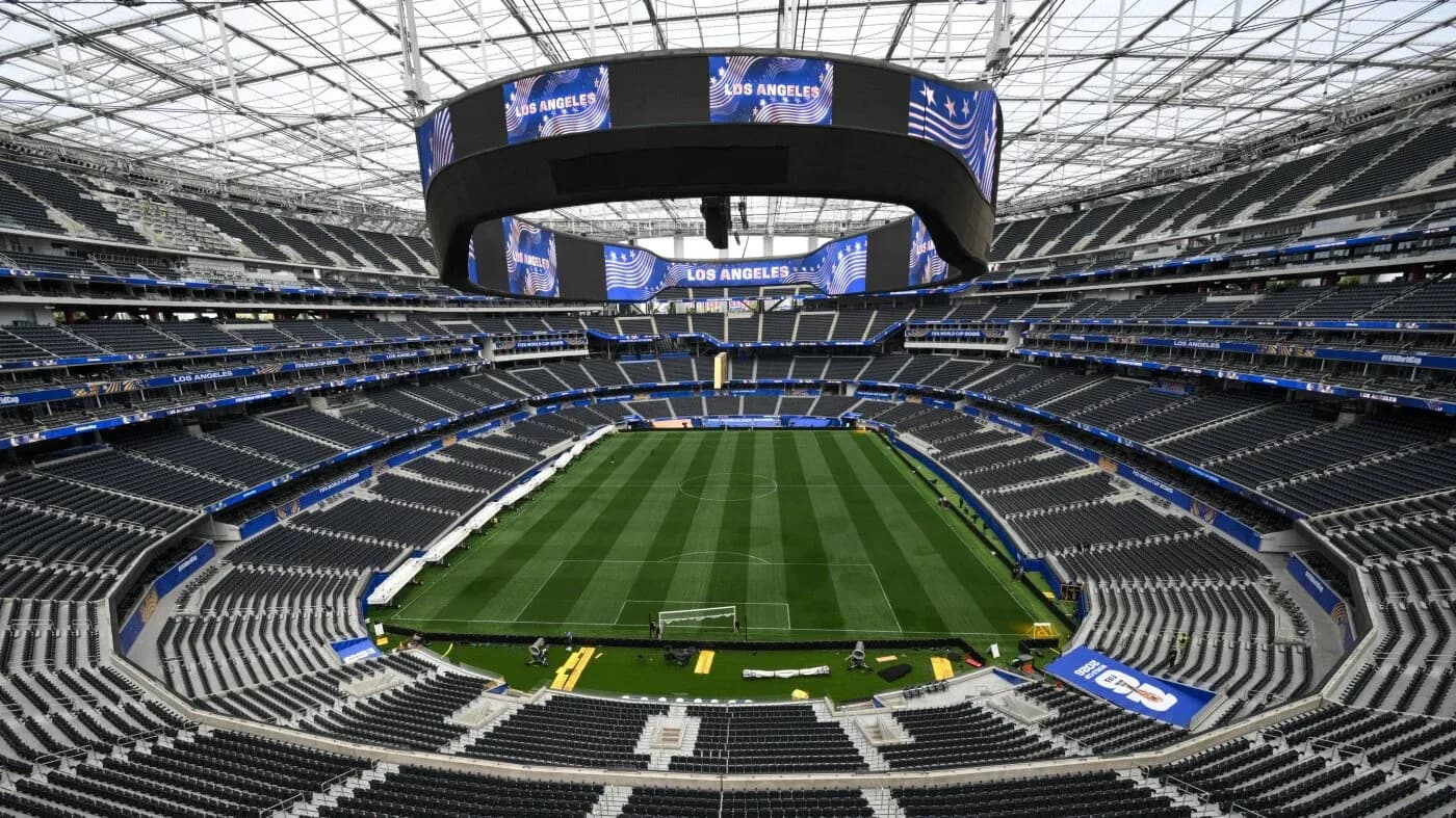 Vista interior del estadio SoFi en Los Ángeles