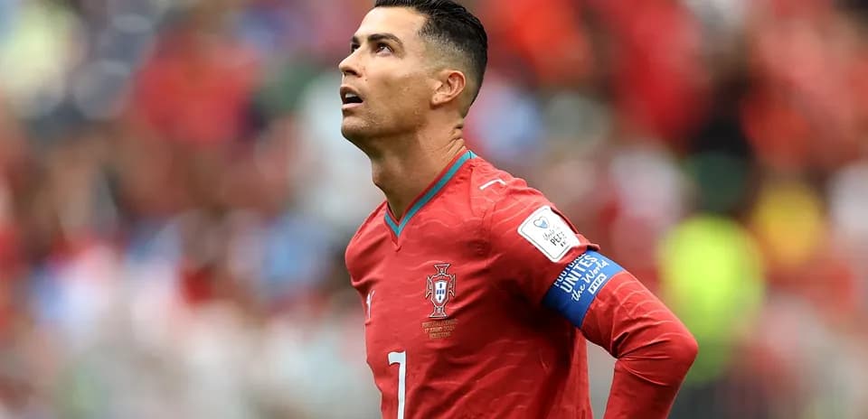 Cristiano Ronaldo looking up during a match