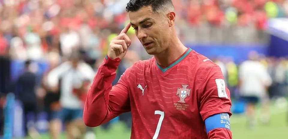Cristiano Ronaldo gesturing during a match