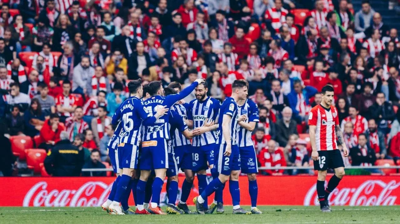 Celebración de los jugadores del Alavés