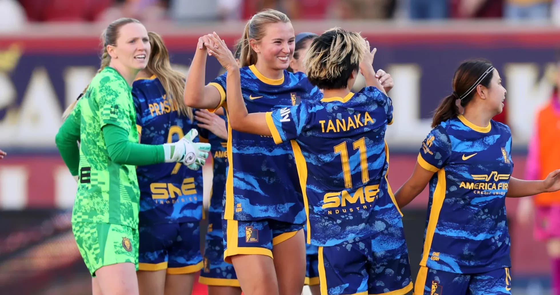 Jugadoras celebrando un gol del San Diego Wave
