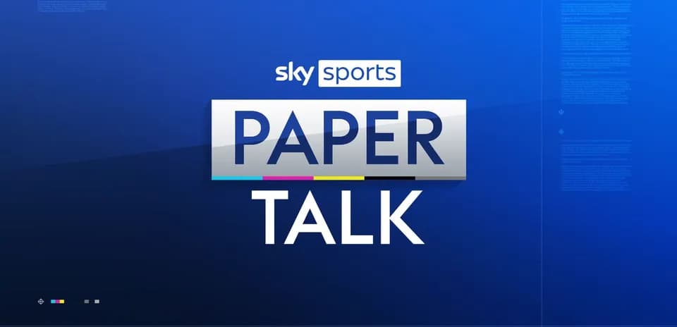 Logotipo de Sky Sports Paper Talk en fondo azul
