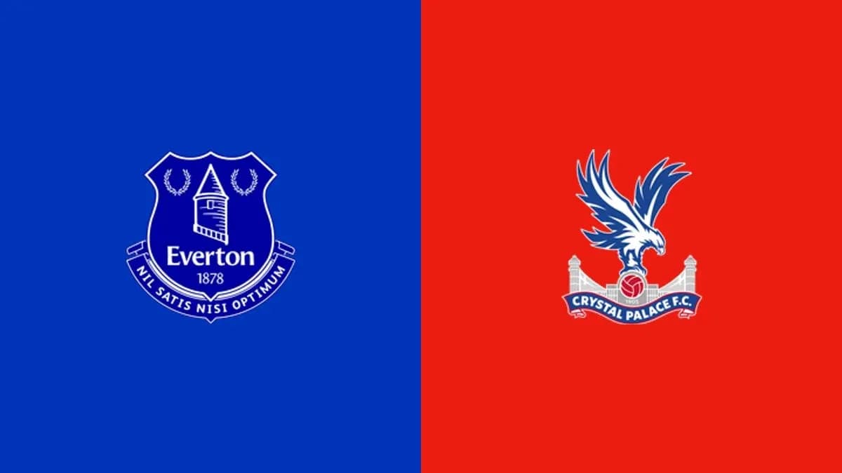 Logos de Everton y Crystal Palace sobre fondo de colores