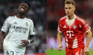 Vinícius Jr. y Joshua Kimmich en acción durante partido
