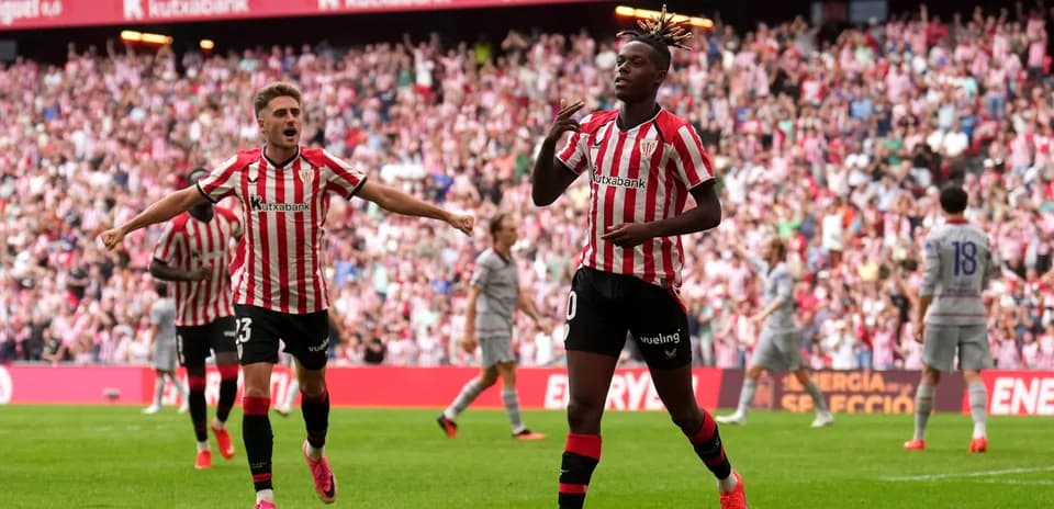 Celebración de gol de jugador del Athletic Club