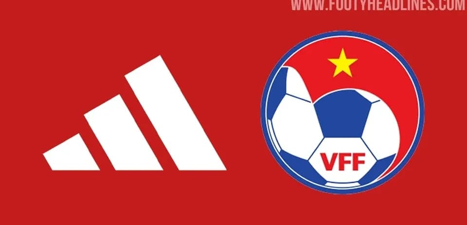Logos de Adidas y VFF sobre fondo rojo