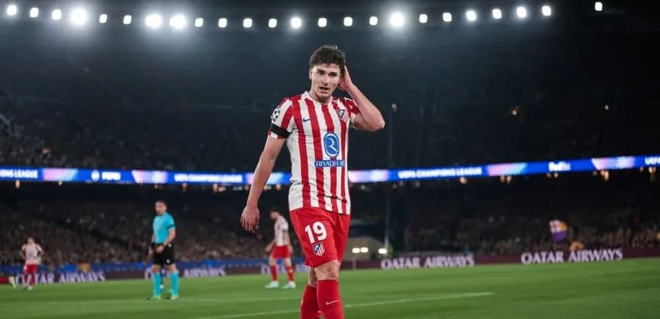 Jugador de Atlético de Madrid en partido de Champions