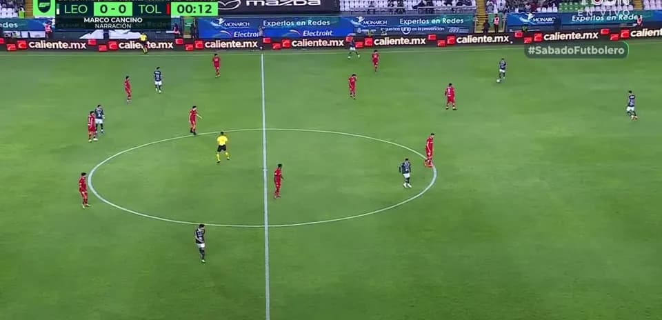 Partido entre Toluca y León en la Liga MX