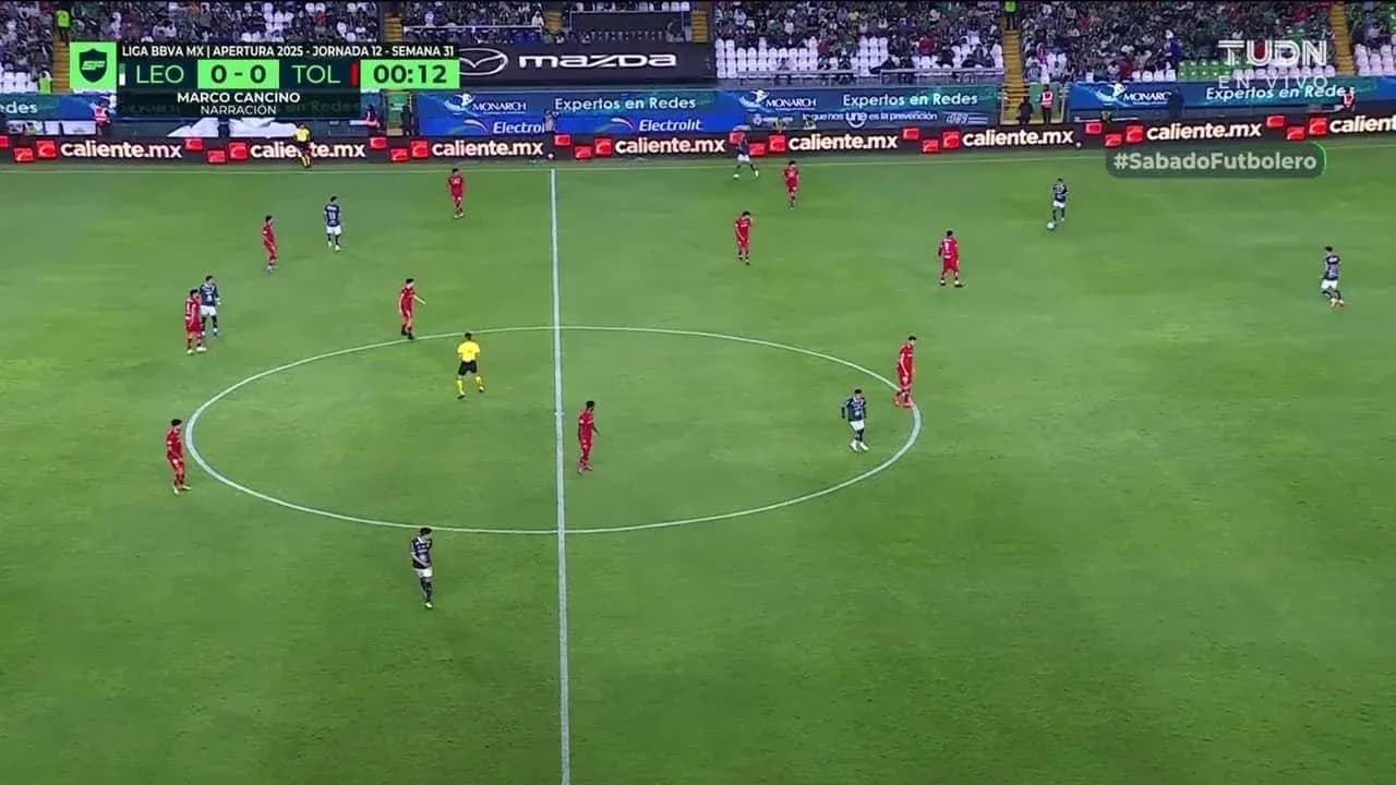 Partido entre Toluca y León en la Liga MX