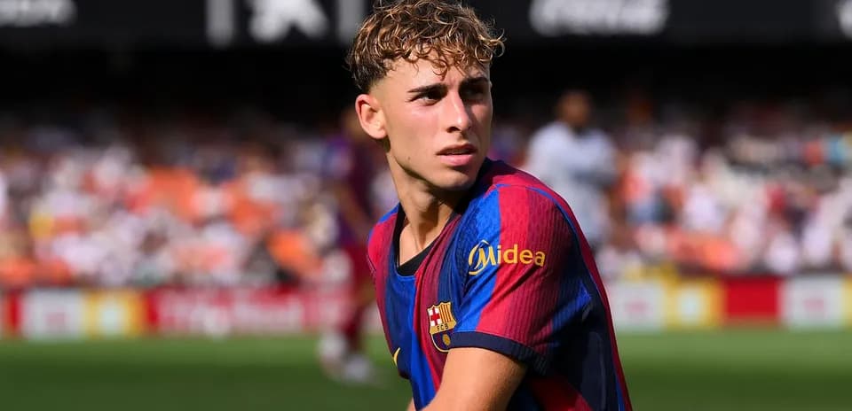 Jugador del FC Barcelona en el campo durante el partido