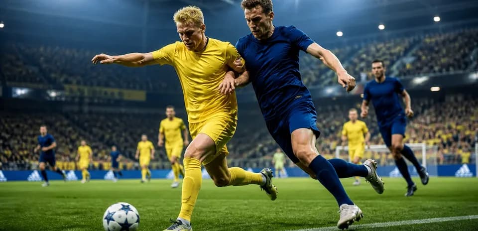 Jugador amarillo compitiendo por el balón