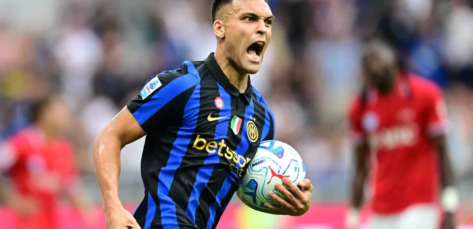 Lautaro Martínez celebrando un gol para el Inter