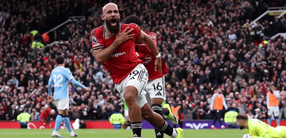 Jugador de Manchester United celebrando un gol