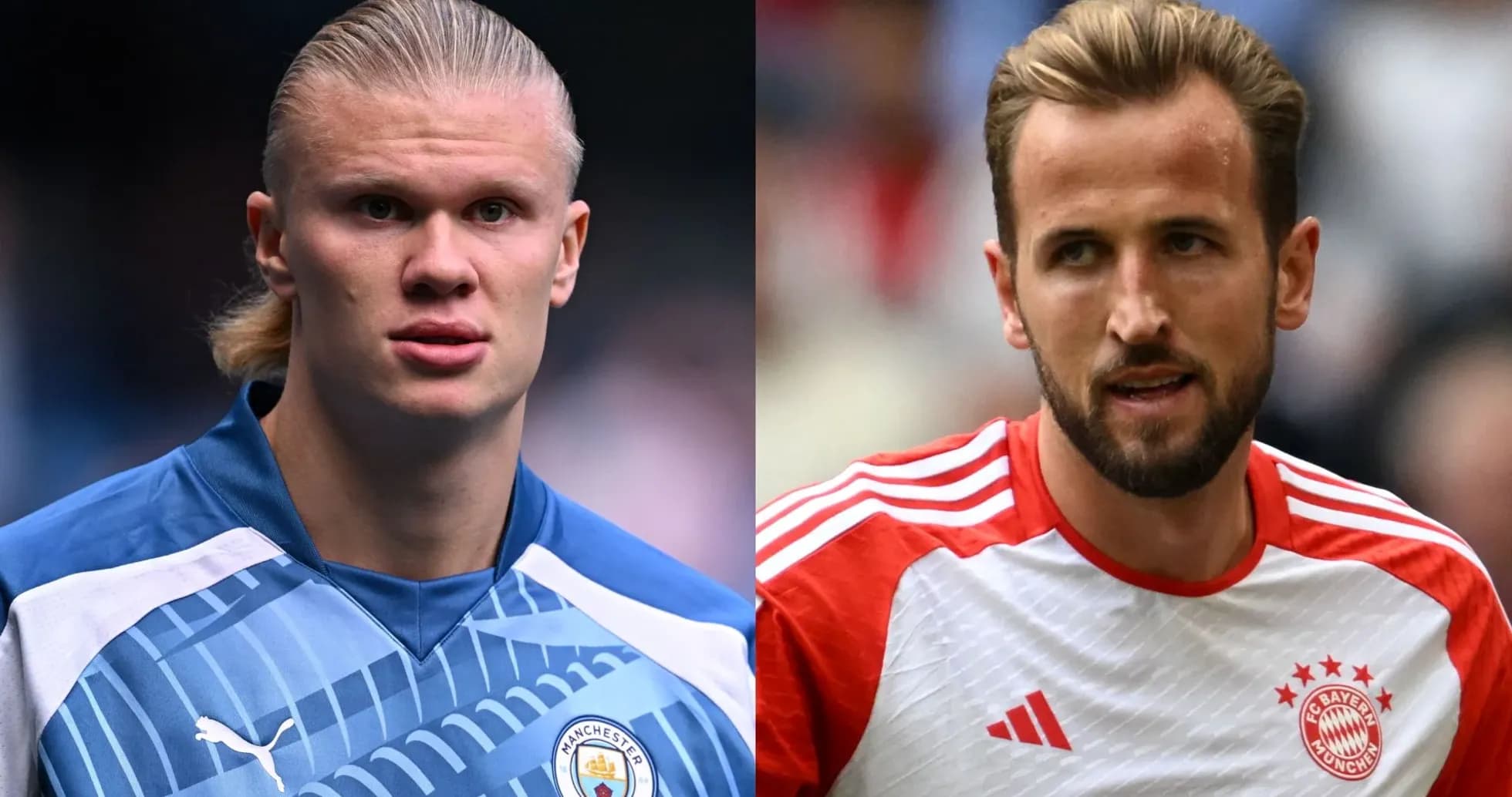 Erling Haaland y Harry Kane en sus camisetas de clubes