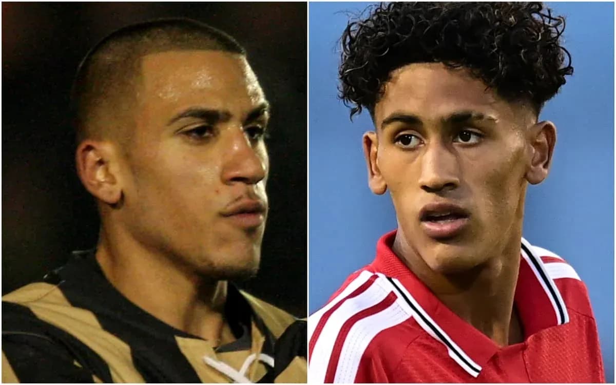 Dos jugadores de fútbol en retratos individuales