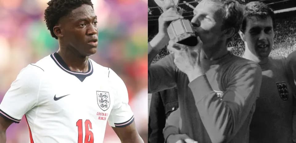 Jugador de Inglaterra y celebración del Mundial de 1966