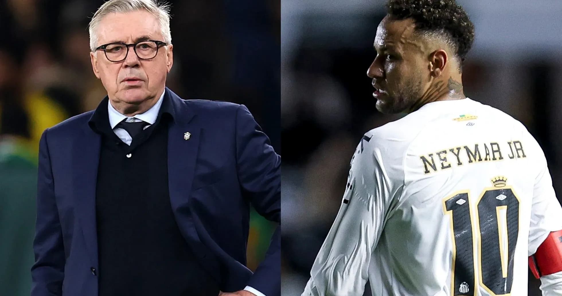 Carlo Ancelotti y Neymar en partido de fútbol