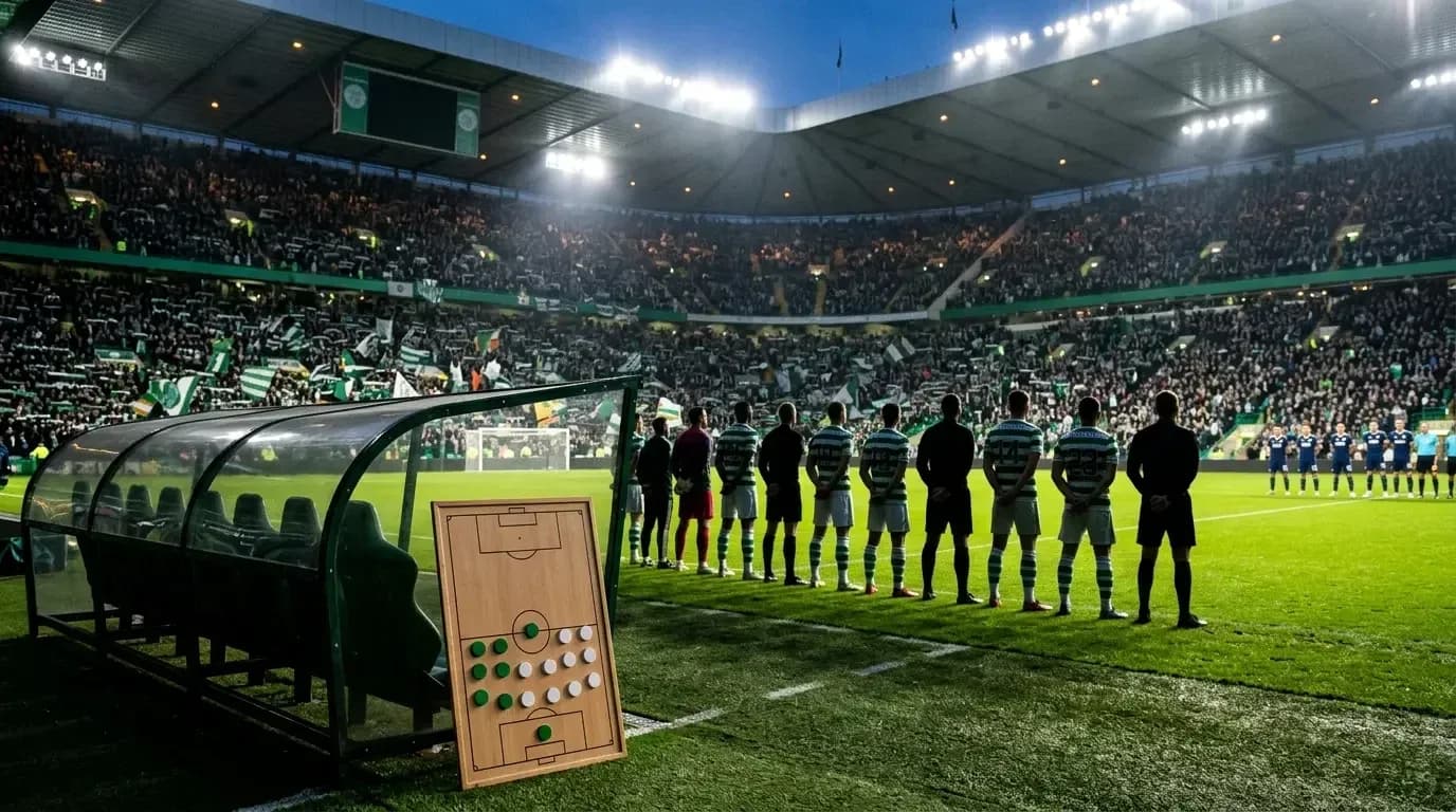 Jugadores de Celtic alineados antes del partido