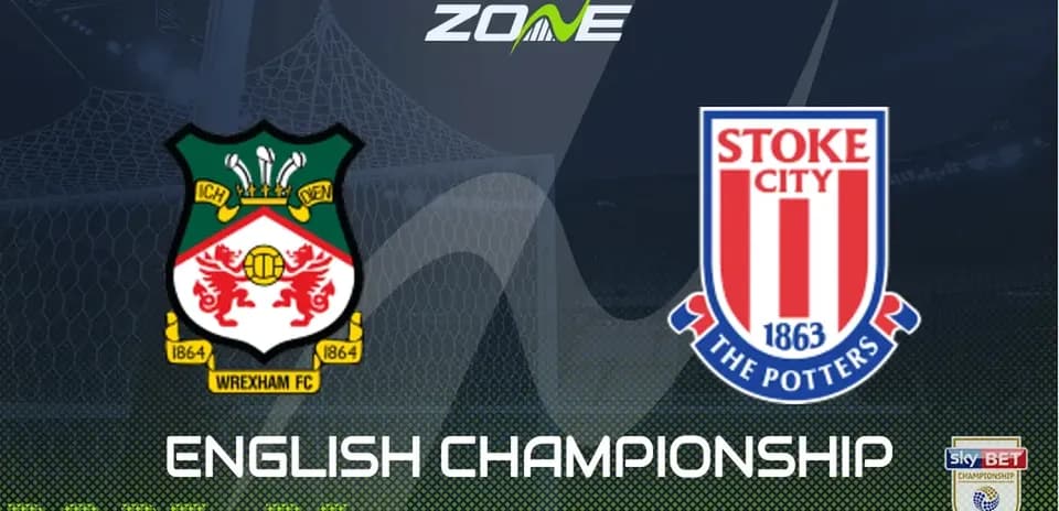 Logos de Wrexham FC y Stoke City en campeonato inglés