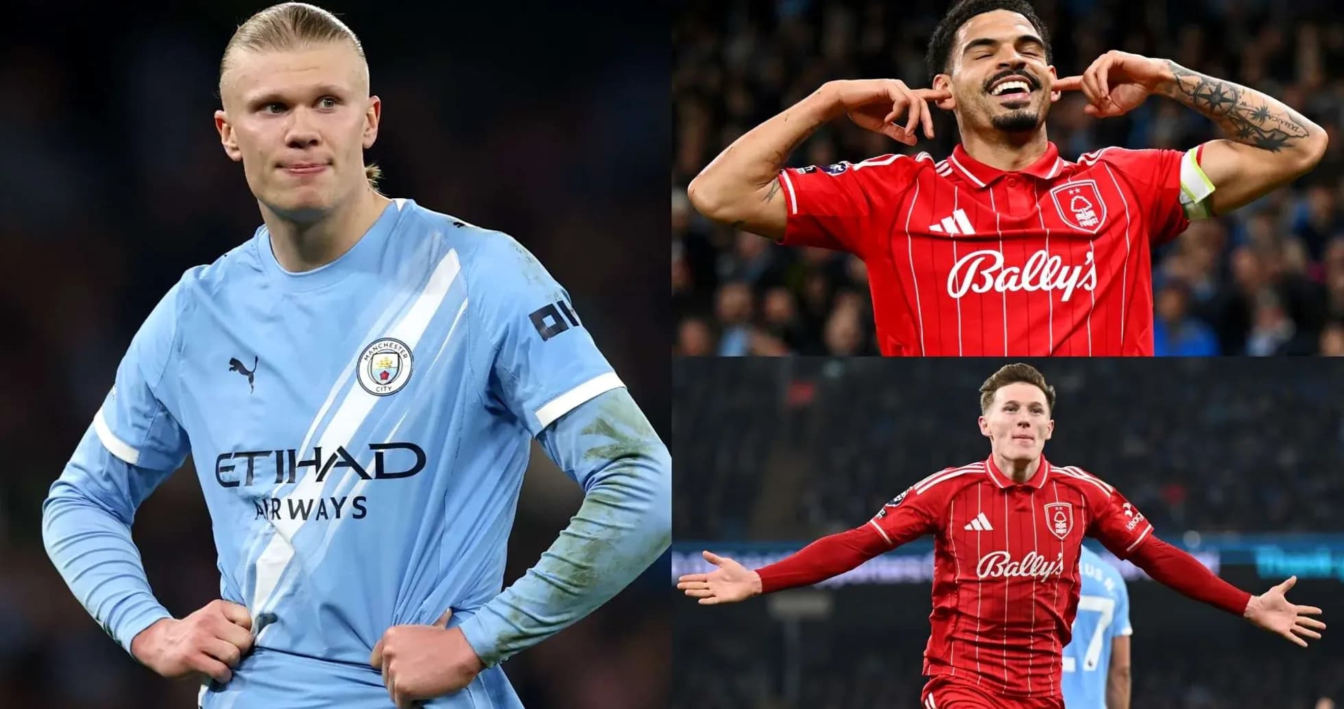 Jugadores de Manchester City y Nottingham Forest