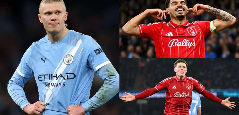 Jugadores de Manchester City y Nottingham Forest