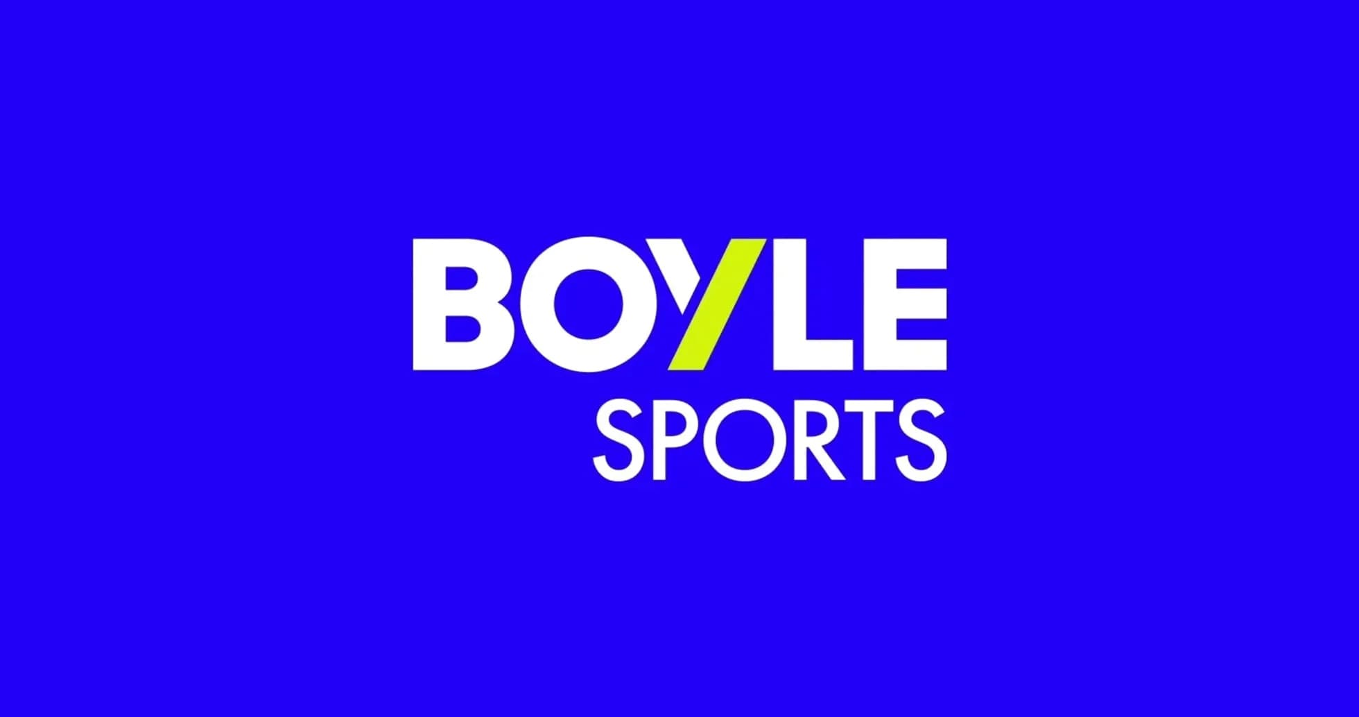 Logo de Boyle Sports sobre fondo azul