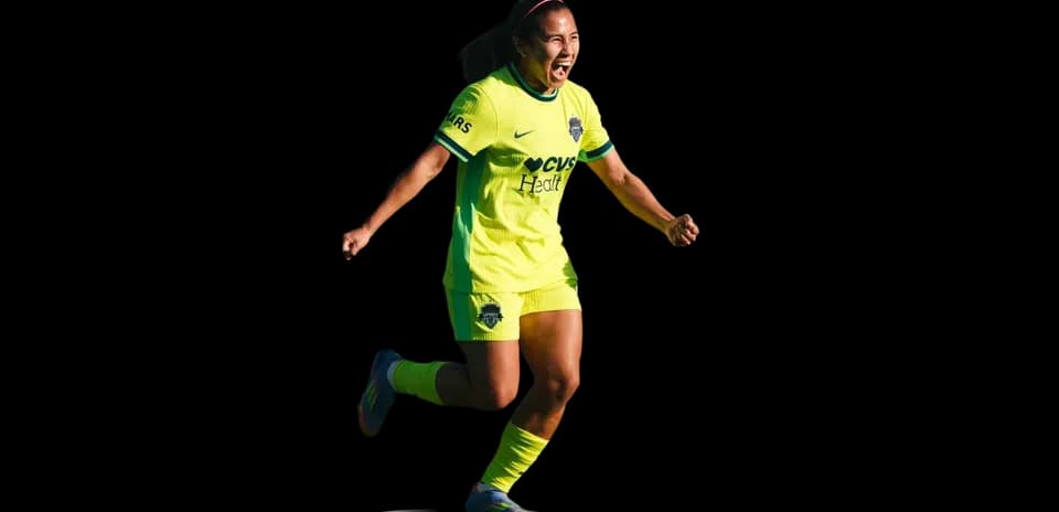 Jugadora de Seattle Reign FC celebrando un gol