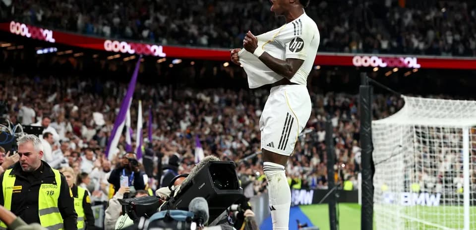 Vinícius Jr. celebrando un gol en el estadio