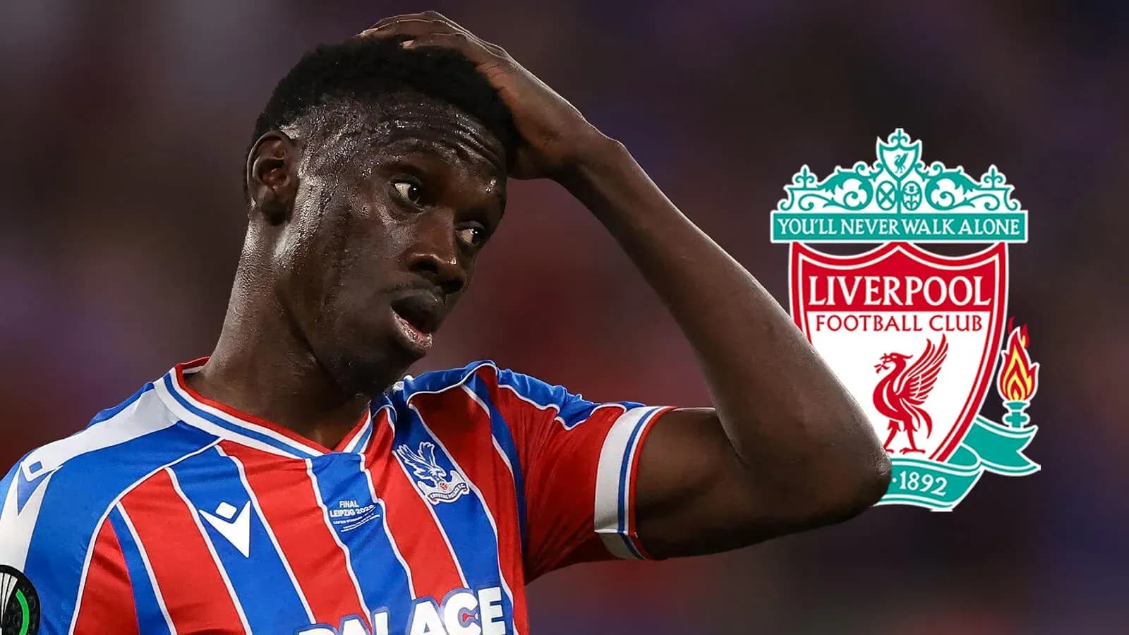 Jugador de Crystal Palace preocupado durante el partido