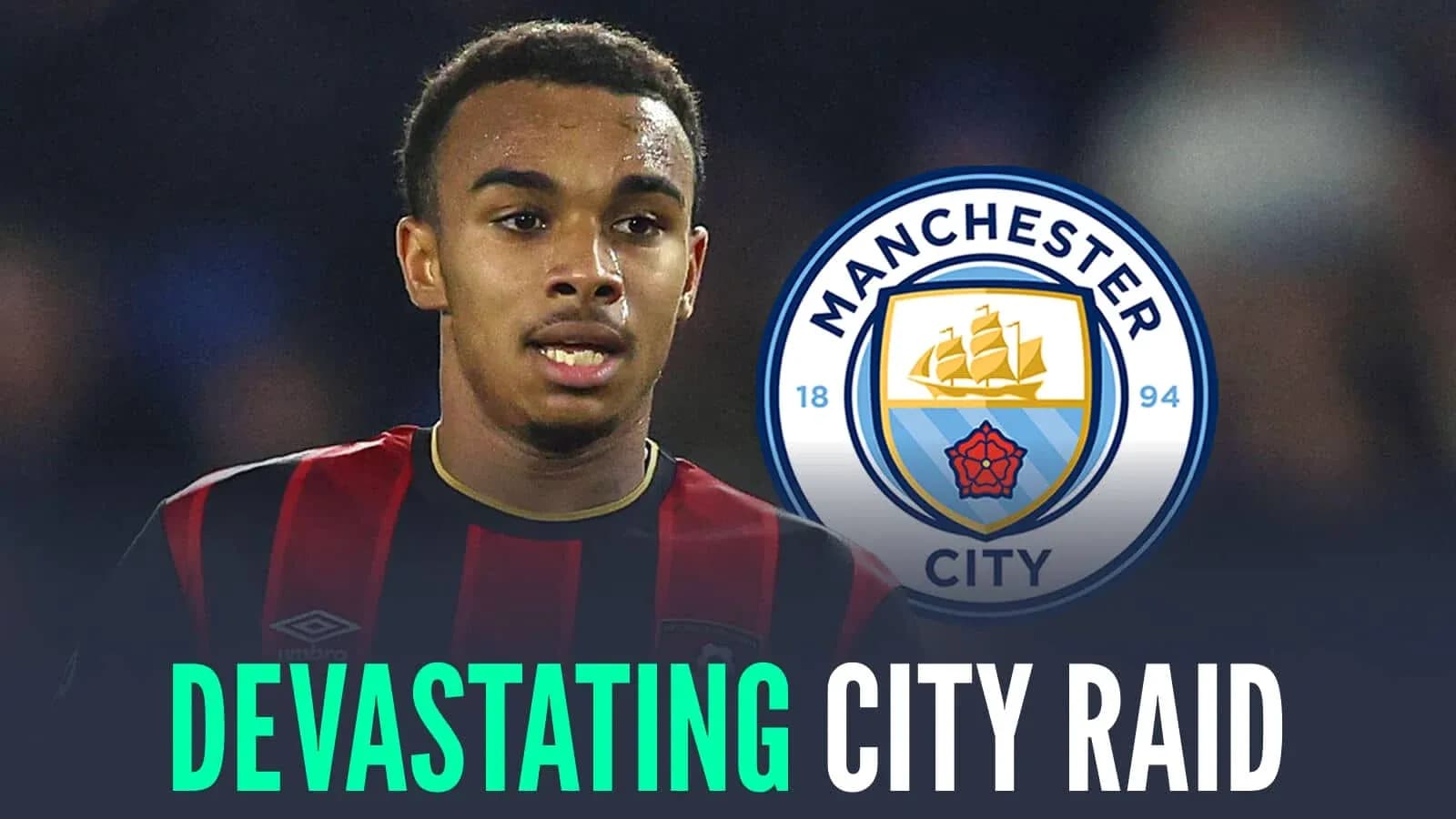 Jugador de Bournemouth con logo de Manchester City