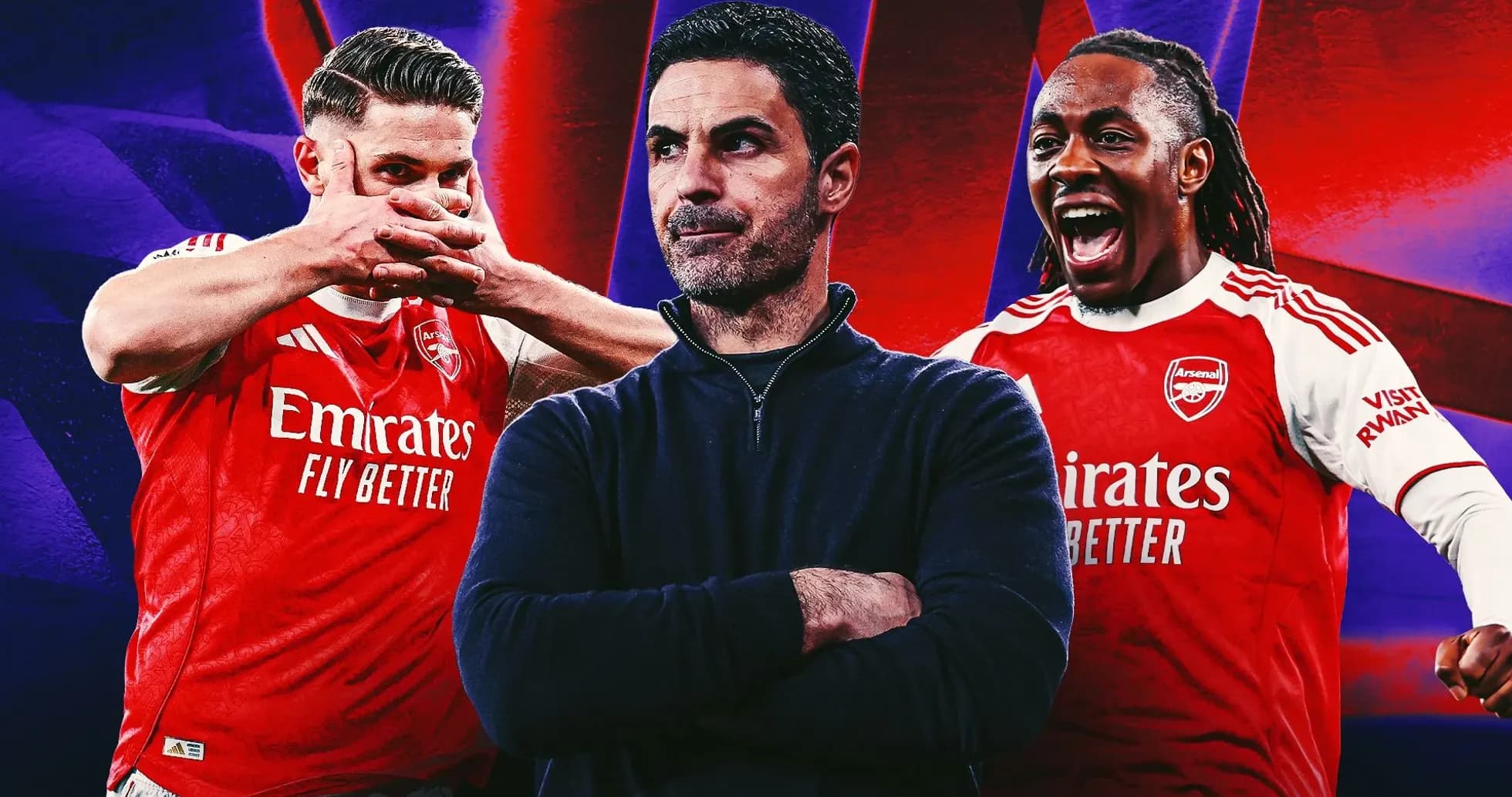 Jugadores de Arsenal celebrando con su entrenador