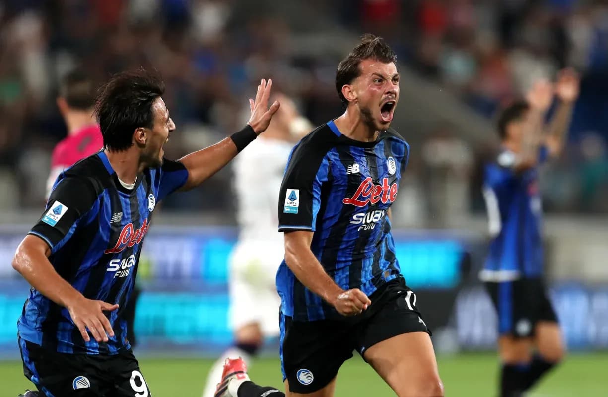 Jugadores de Atalanta celebrando un gol