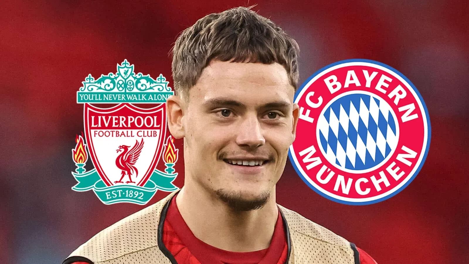 Jugador con camisetas de Liverpool y Bayern Múnich