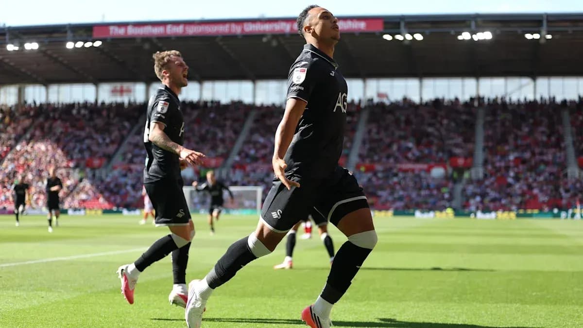 Jugador celebrando un gol en el estadio