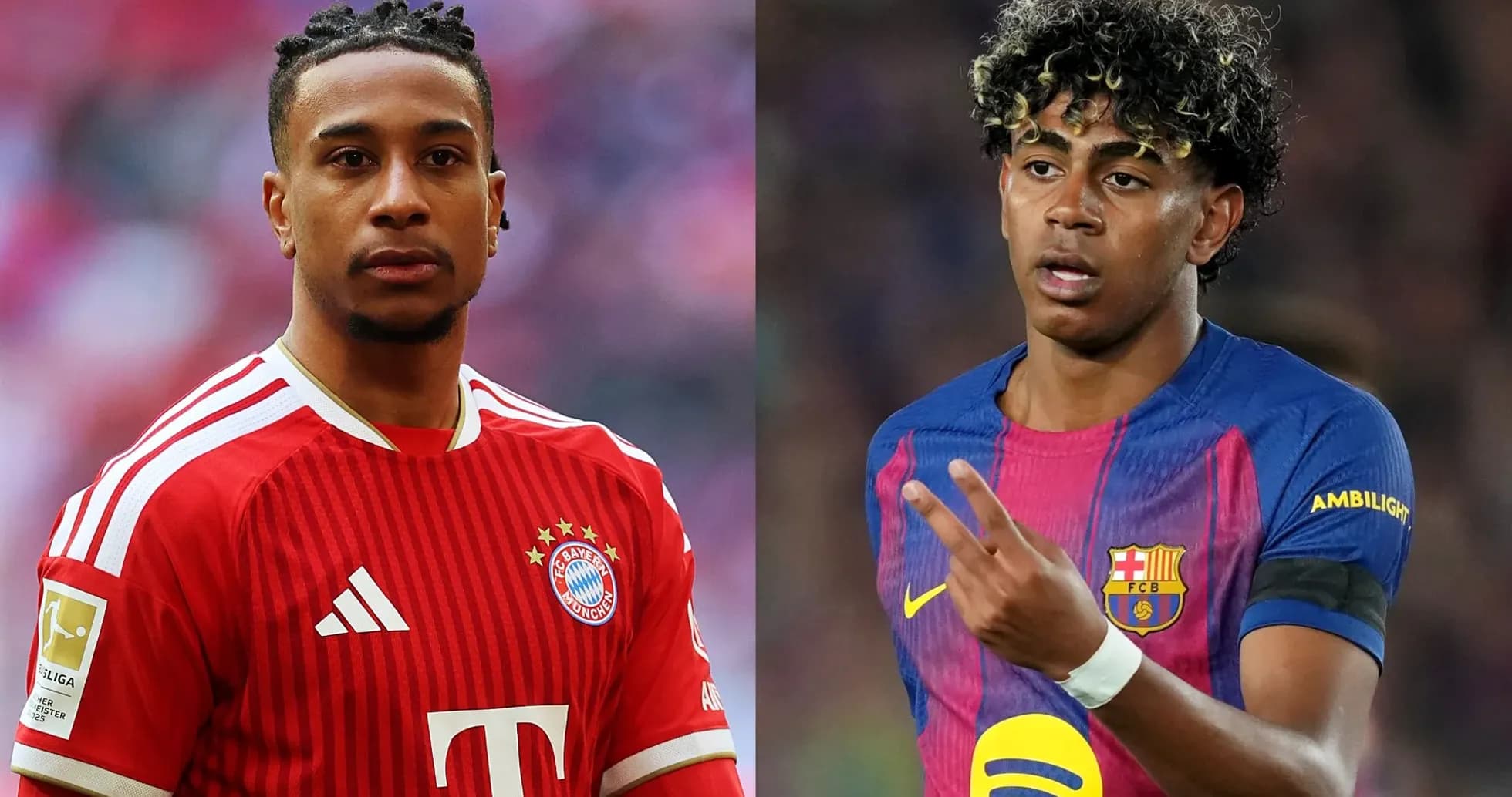 Jugadores de Bayern Múnich y Barcelona en el campo