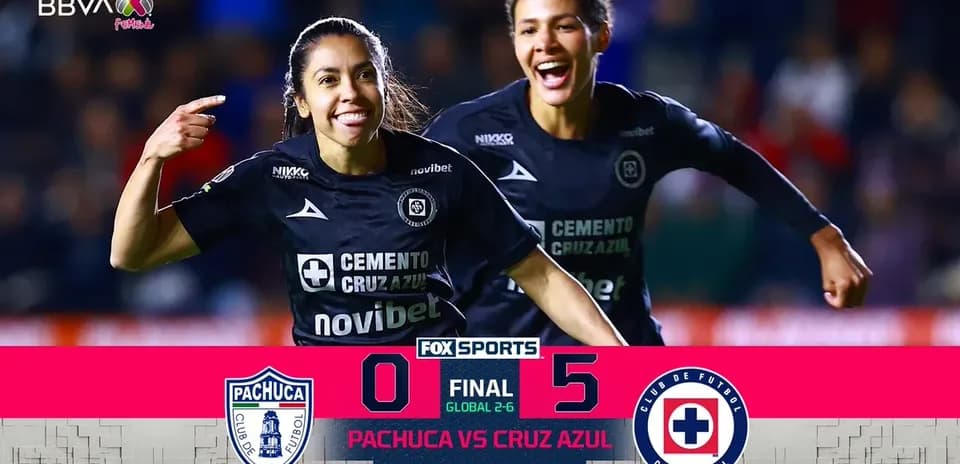 Jugadoras de Cruz Azul celebrando un gol